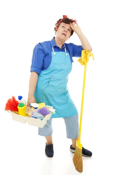 Ongelukkig huishoudster — Stockfoto