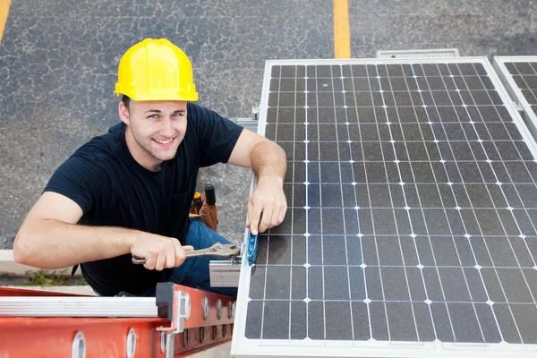 Zöld munkahelyek - megújuló energiaforrások — Stock Fotó