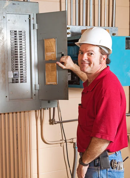 Industrial Electrician at Work — Stock Photo, Image
