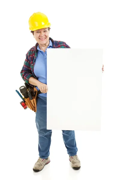 Construction Worker Sign — Stock Photo, Image