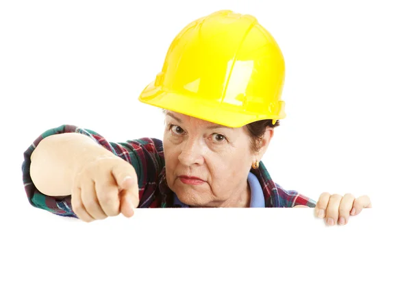 Construction Worker Warning — Stock Photo, Image