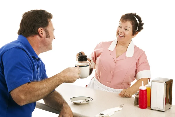 Diner Waitress with Customer — Stock Photo, Image