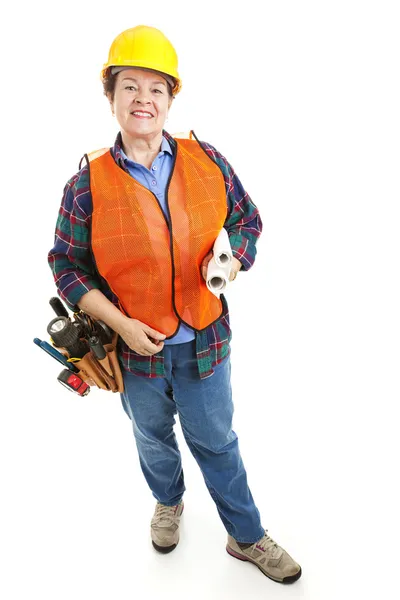 Kadın inşaat ustabaşı — Stok fotoğraf