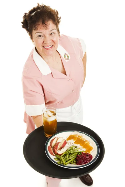 Waitress - diner voor een — Stockfoto