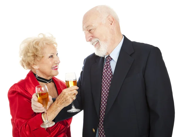 Senior Couple Champagne Toast — Stock Photo, Image
