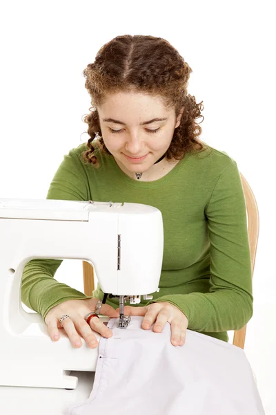 Teen Girl Sewing Royalty Free Stock Photos