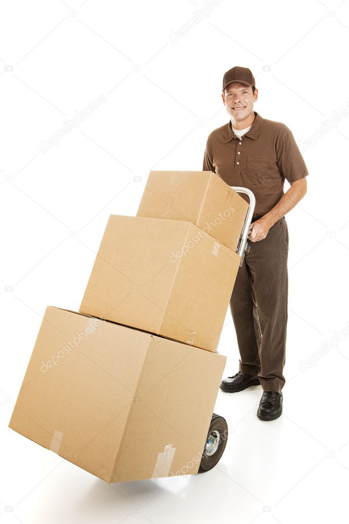 Moving Man Delivers Boxes