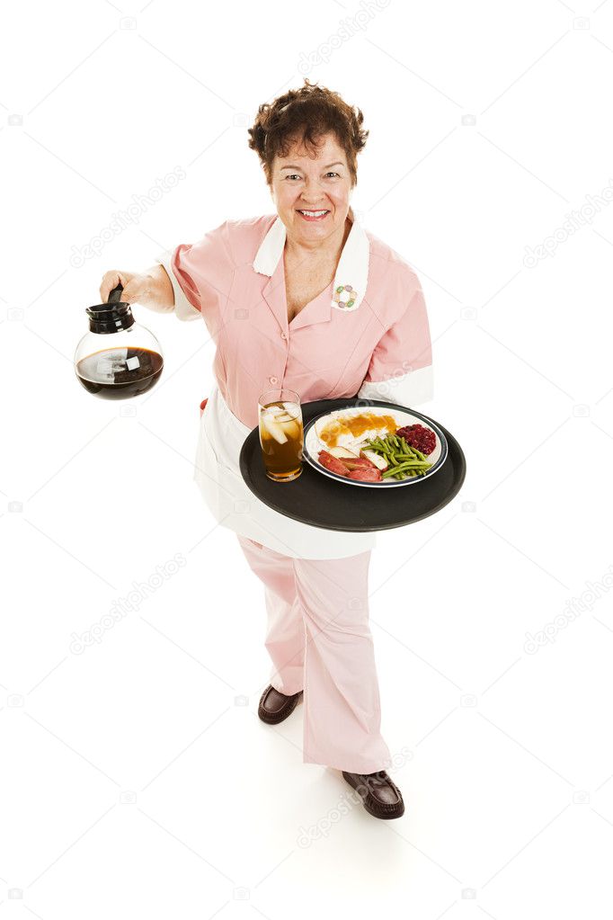 Waitress Serves You - Full Body