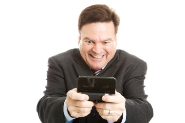 Horny Businessman Texting clipart