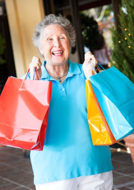 Senior Woman Shopper clipart