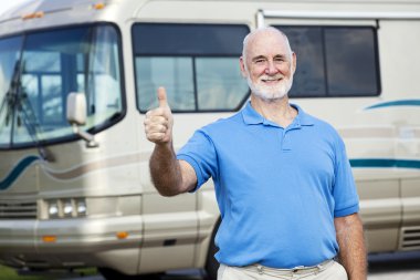 RV Senior Man - Thumbs Up clipart