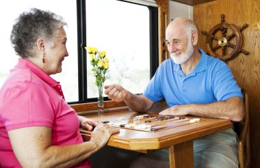 Seniors Play Backgammon clipart