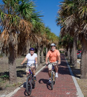 Active Seniors on Bikes clipart