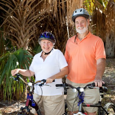 Happy Senior Cyclists clipart