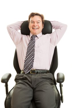 Happy Executive in Ergonomic Chair clipart