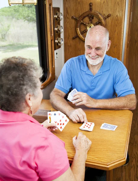 RV Seniors - Playing Cribbage — Stock Photo, Image
