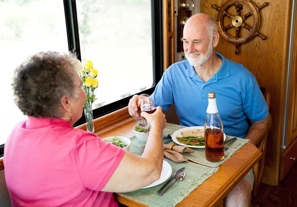 RV Seniors - Romantic Toast — Stock Photo, Image