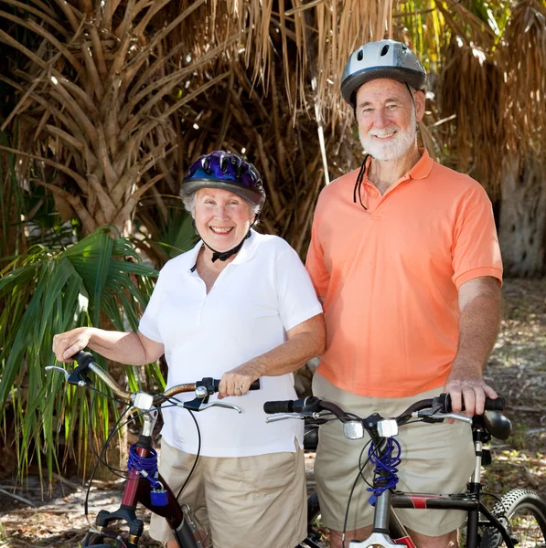 Ciclistas Seniores felizes — Fotografia de Stock