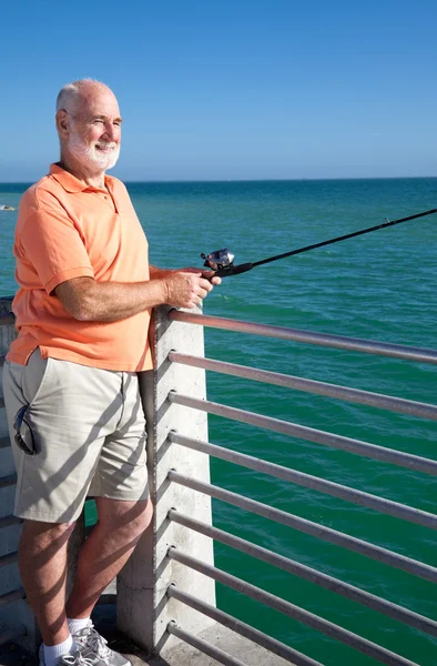 Senior miluje ryby — Stock fotografie