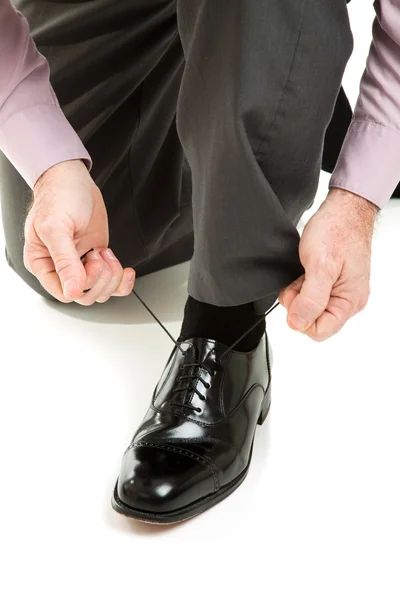 Lacing Up New Shoes — Stock Photo, Image