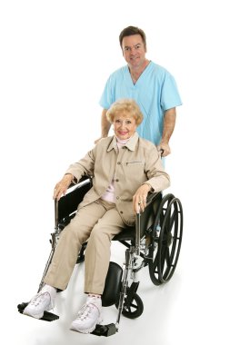 Disabled Senior & Nurse clipart