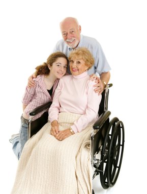 Seniors & Granddaughter clipart