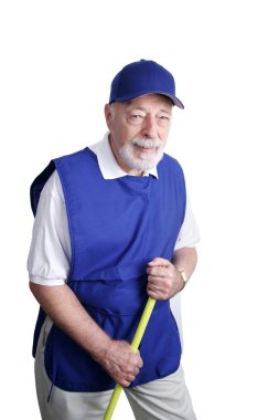 Senior Worker - Broom Jockey clipart