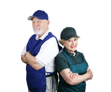 Senior Working Couple clipart