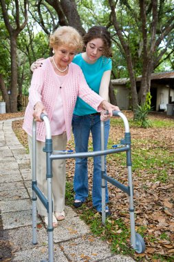 Grandmother with Walker clipart