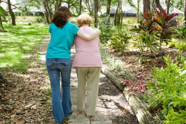 Helping Grandmother Walk clipart