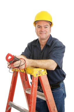 Friendly Electrician Isolated clipart