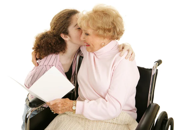 Carte & baiser pour grand-mère — Photo