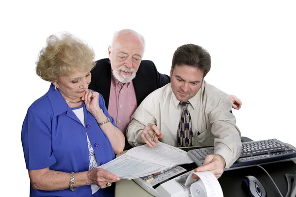 Buchhaltungsreihe - Senioren & Steuern — Stockfoto