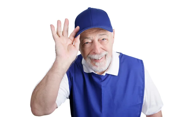 Senior werknemer - vriendelijk greeter — Stockfoto