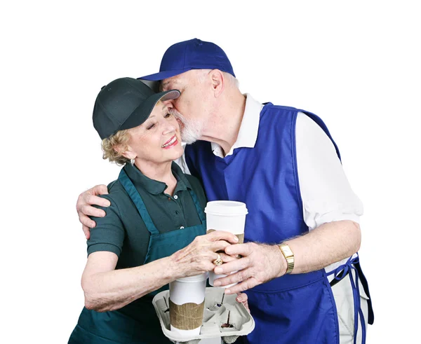 Starszych pracowników w miłości — Zdjęcie stockowe