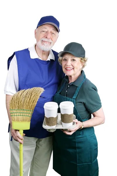 Seniorer tillbaka på jobbet — Stockfoto