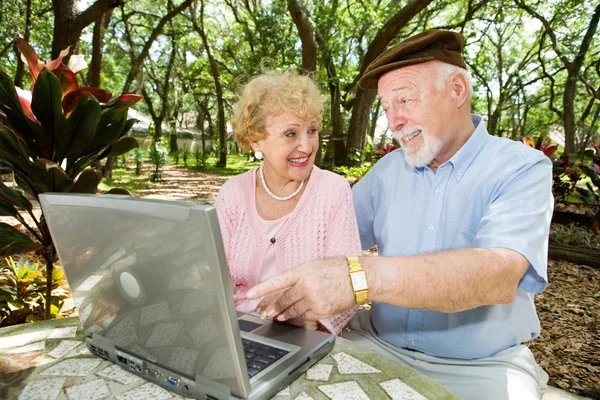 Seniors Surf The Web — Stock Photo, Image