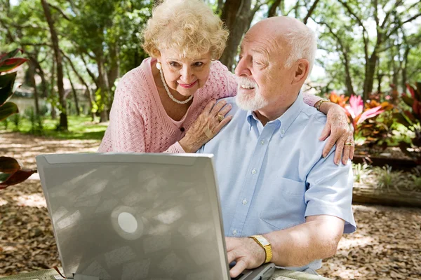 Senioren surfen im Internet — Stockfoto