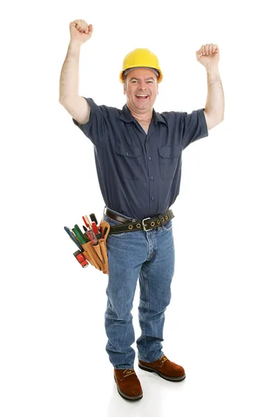 Construction Worker Excited — Stock Photo, Image