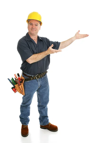 Construction Worker Presents — Stock Photo, Image