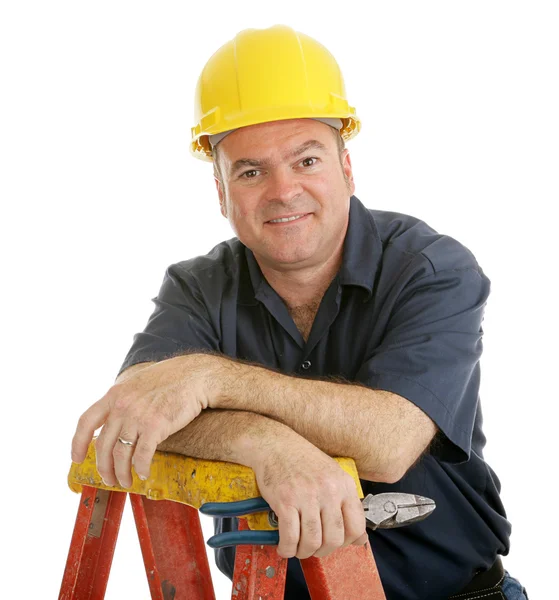 Byggnadsarbetare avslappnad — Stockfoto