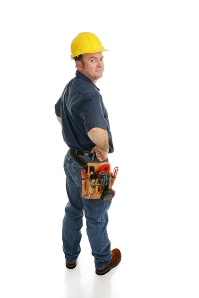 İnşaat işçisi yan görünüm — Stok fotoğraf