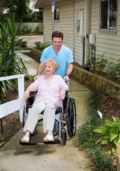Arriving at the Nursing Home Stock Image