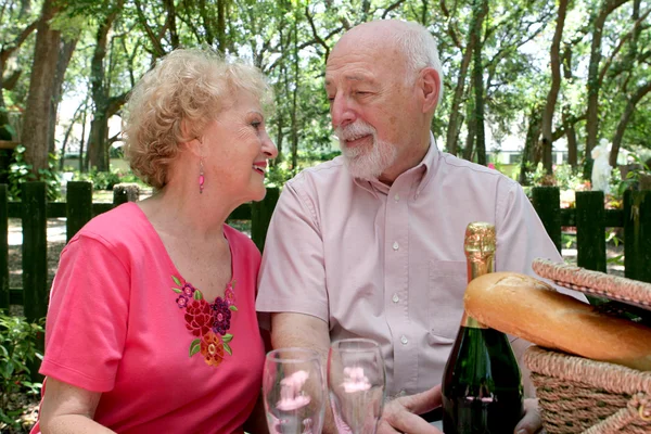 Picknick senioren - in liefde — Stockfoto