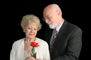 Senior Couple on Black - Romantic Gesture clipart