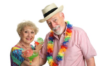 Vacation Couple With Cocktails clipart