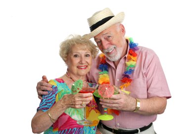 Vacation Seniors With Cocktails clipart