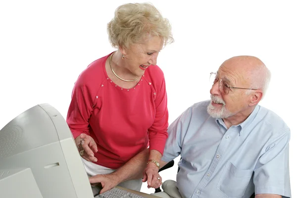 Retired Couple Online — Stockfoto