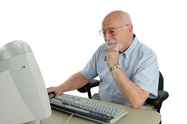 Pesquisando Senior Online — Fotografia de Stock