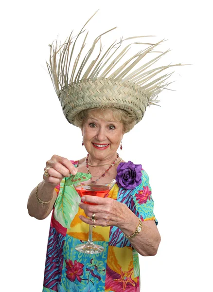 Senior Lady - Crociere e cocktail — Foto Stock